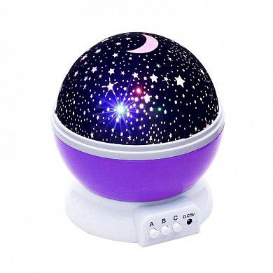 Вращающийся ночник проектор звездного неба Sky Star Master фиолетовый